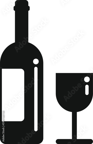 Insomnia drink wine icon simple vector. Sleep problem. Person stress