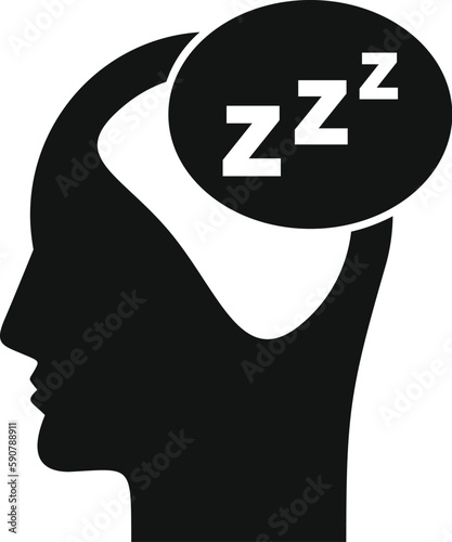 Sleep night icon simple vector. Insomnia problem. Person awake