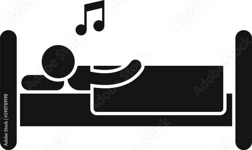Person sleep music icon simple vector. Insomnia problem. Stress awake