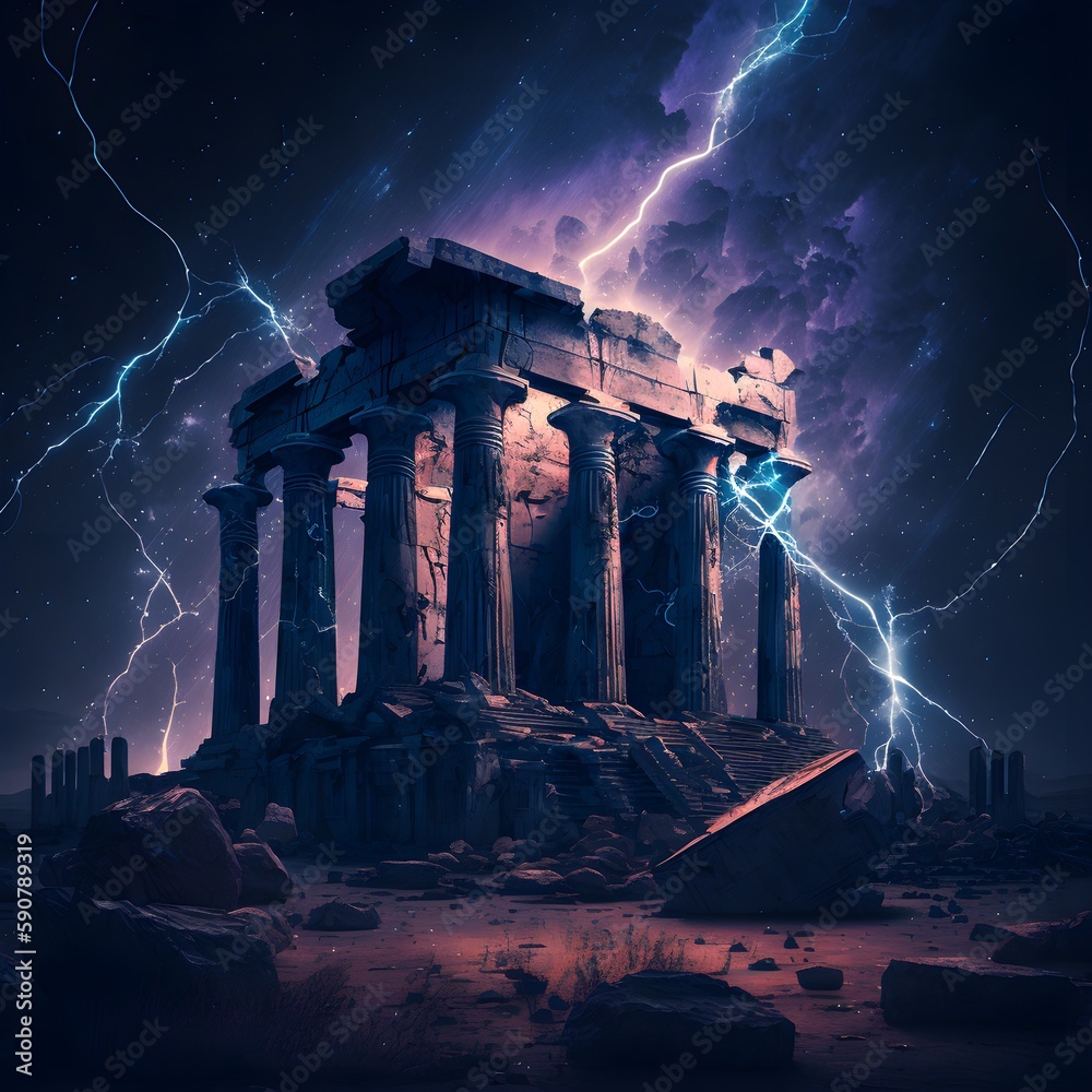 artificial intelligence 32 bit render retro design ancient ruins with ...