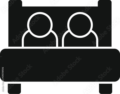 Couple sleep problems icon simple vector. Stress disorder. Person awake