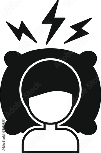 Sleep problem icon simple vector. Bed awake. Stress person