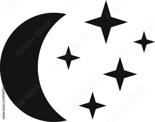 Night moon icon simple vector. Sleep problem. Stress person