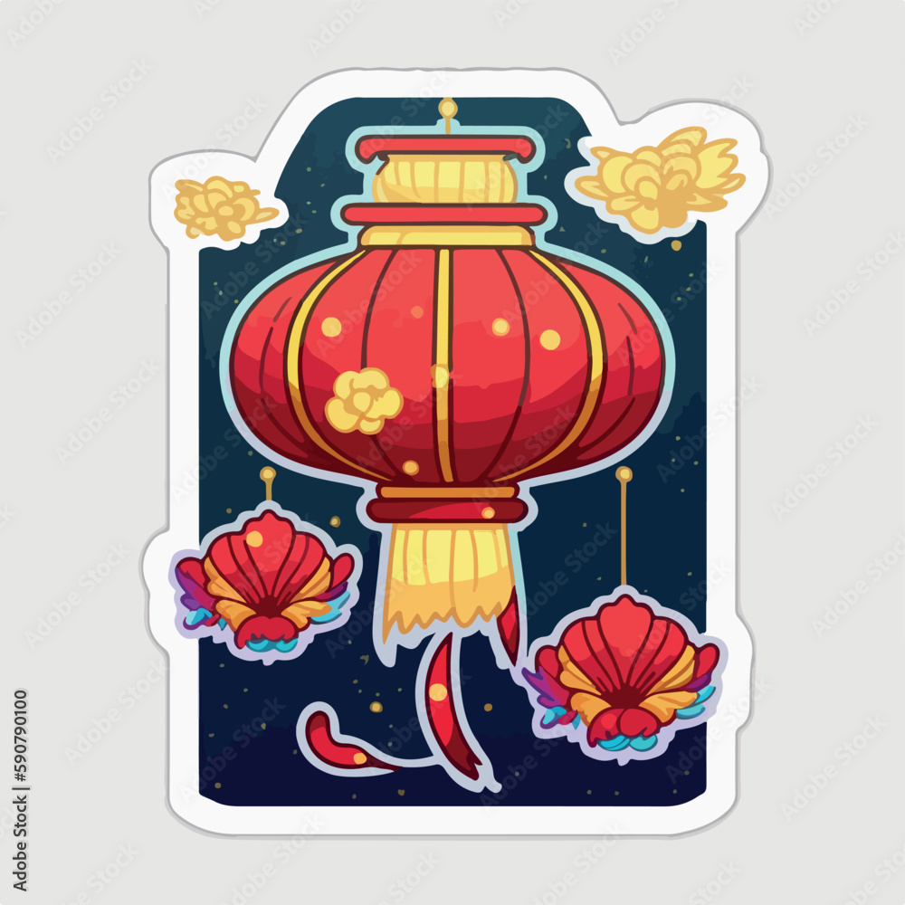 A colorful and playful Chinese lantern with a unique and whimsical design. A colorful and playful Chinese lantern with a unique and whimsical design.