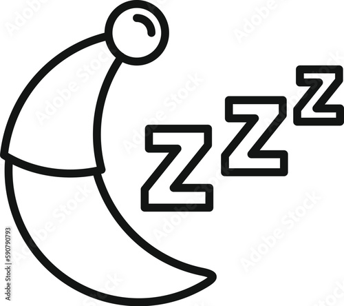 Sleeping moon icon outline vector. Sleep problem. Stress night