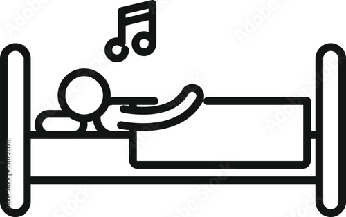 Person sleep music icon outline vector. Insomnia problem. Stress awake