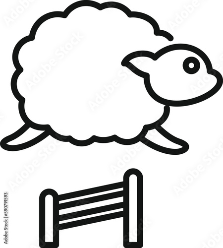 Sleeping sheep icon outline vector. Insomnia sleep. Stress person