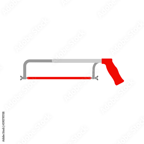 hacksaw flat design vector illustration isolated on white background