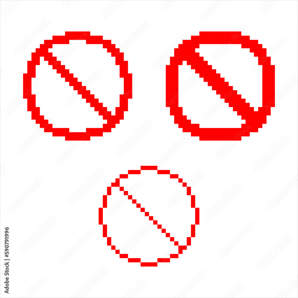 Forbidden Sign Pixel Art M_2304001