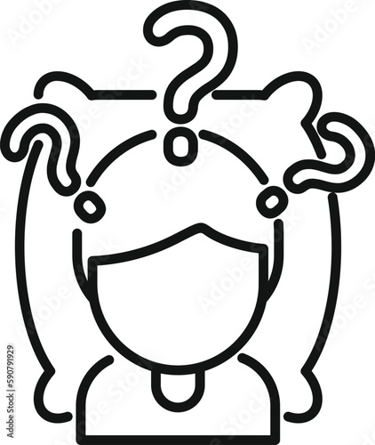 Person awake problem icon outline vector. Night person. Treatment zzz