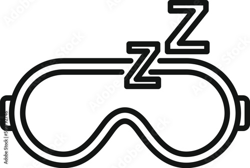 Sleeping mask icon outline vector. Sleep problem. Person awake