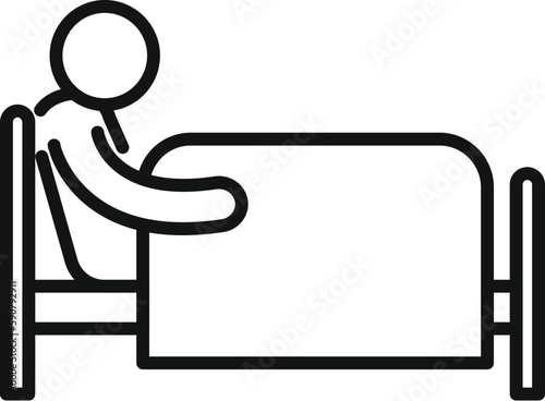 Bed insomnia icon outline vector. Sleep problem. Night awake