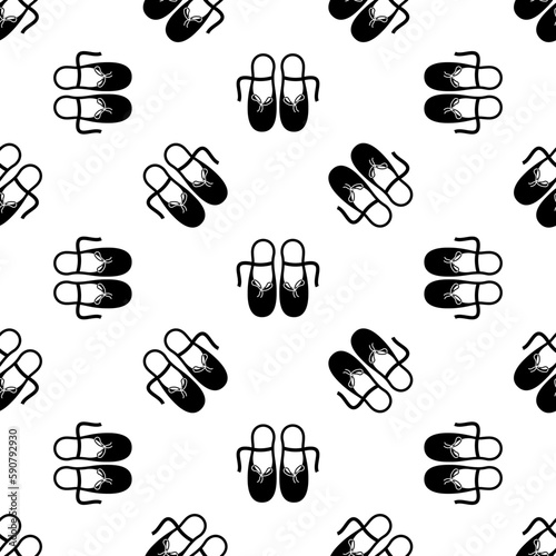Ballet Shoes Icon Seamless Pattern, Ballet Dance Shoe, Ballet Slipper