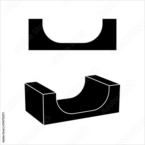Half-Pipe Ramp Icon, Half Pipe Ramp Icon