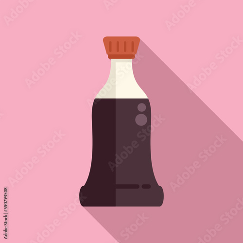 Restaurant soy sauce icon flat vector. Fish food. Asian sushi