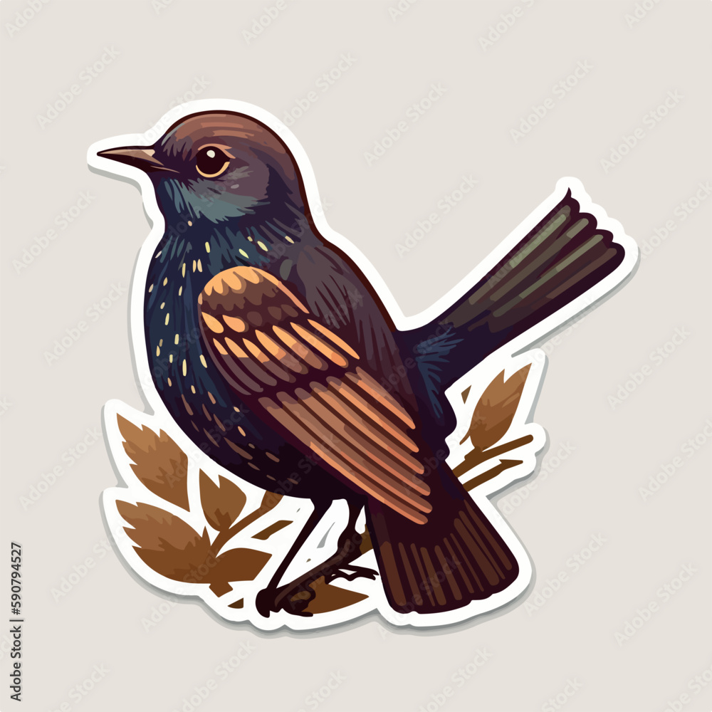 Obraz premium Playful and whimsical bird in a cute and cartoonish style
