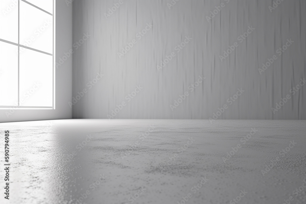 Obraz premium Plain grey interior empty room design, fictitious place. AI generated image