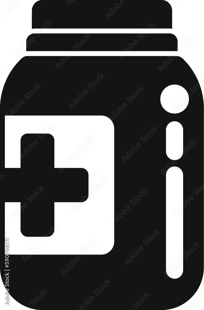 Pill bottle icon simple vector. Health treatment. Person cure Pill bottle icon simple vector. Health treatment. Person cure