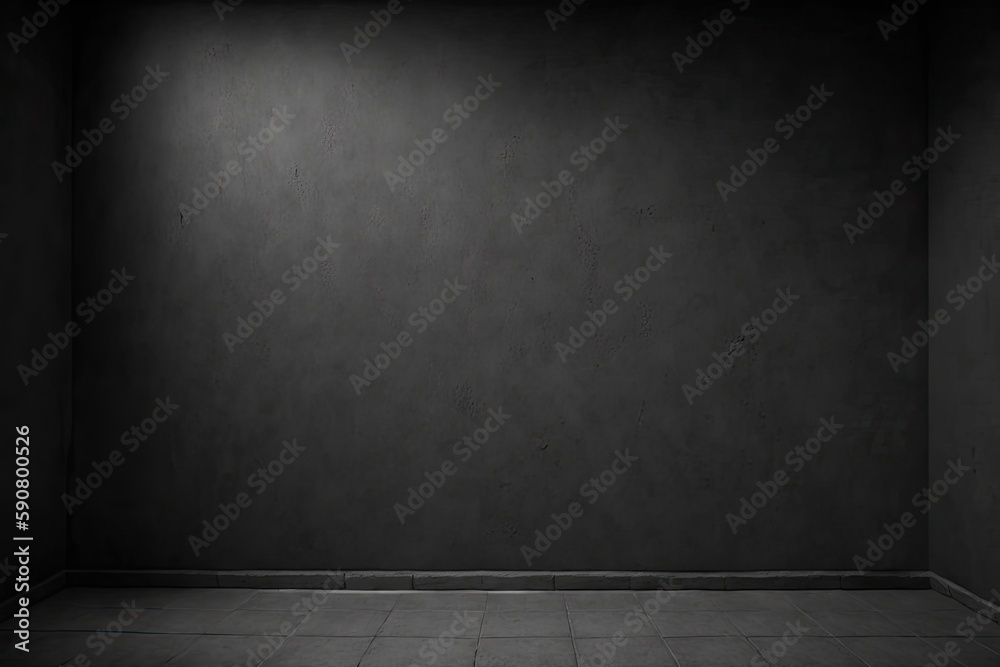 an empty room illuminated by a bright ceiling light. Generative AI an empty room illuminated by a bright ceiling light. Generative AI