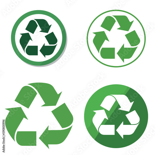 symbol set, pack of four recycling symbols that refer to Reuse, Reduce and Recycle
