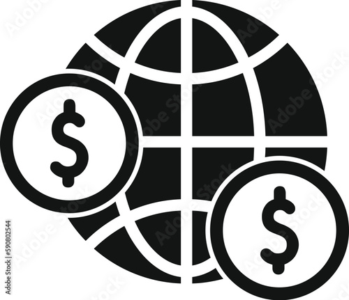 Global coin reserve icon simple vector. Business capital. Pension deposit