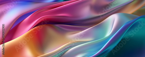 abstract background of multicolored silk or satin texture. Generative ai © Zoya Miller