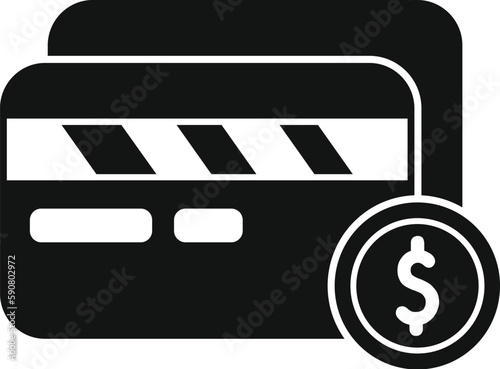 Money credit card icon simple vector. Bank economy. Coin deposit