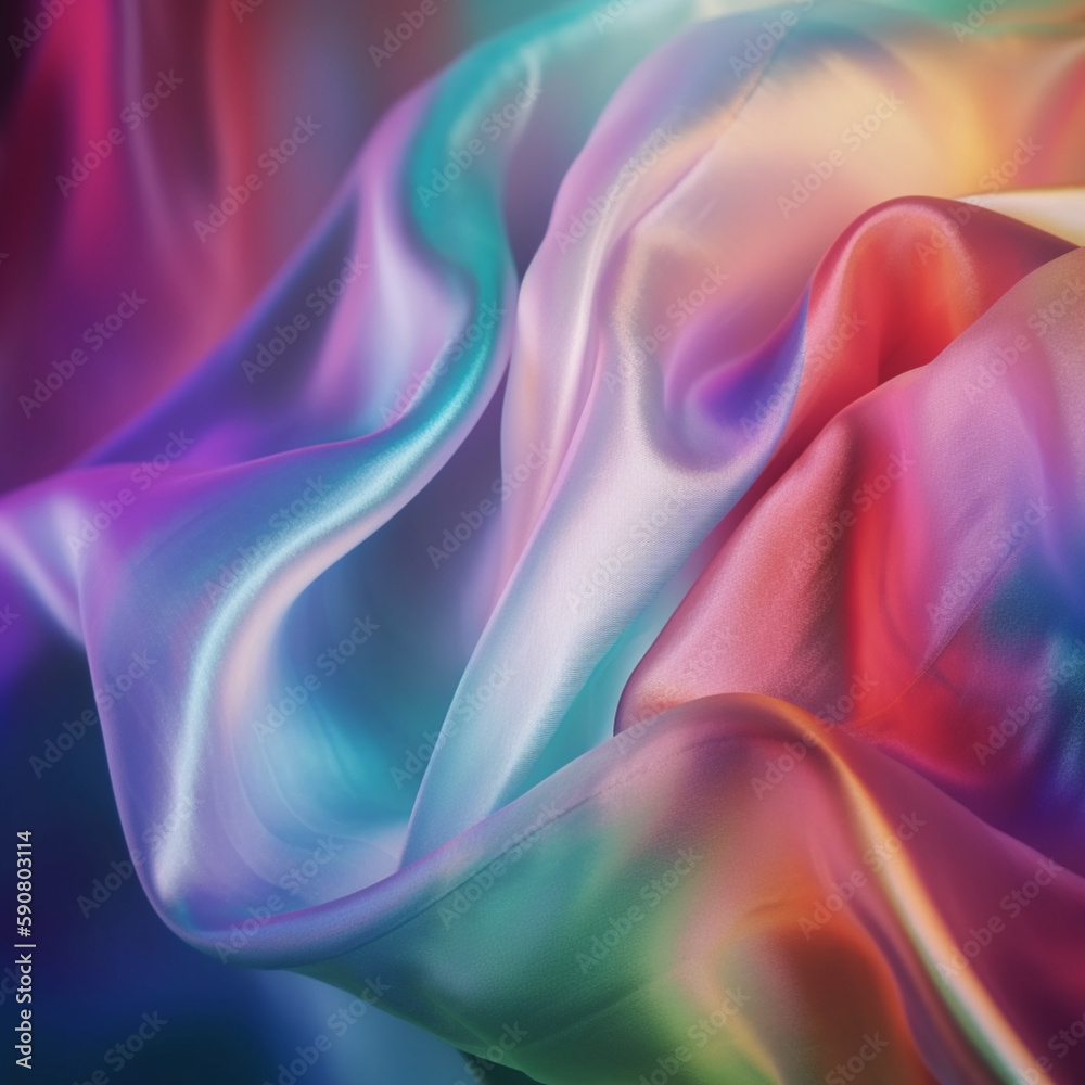 Obraz premium abstract background of multicolored silk or satin texture. Generative ai