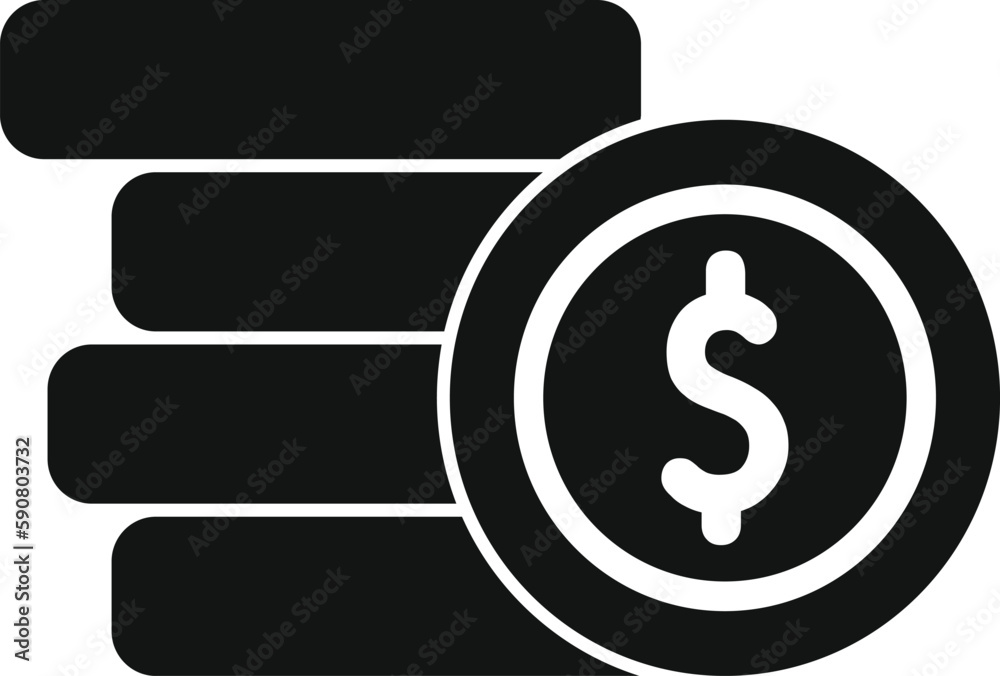 Coin stack icon simple vector. Money finance. Business reserve Coin stack icon simple vector. Money finance. Business reserve