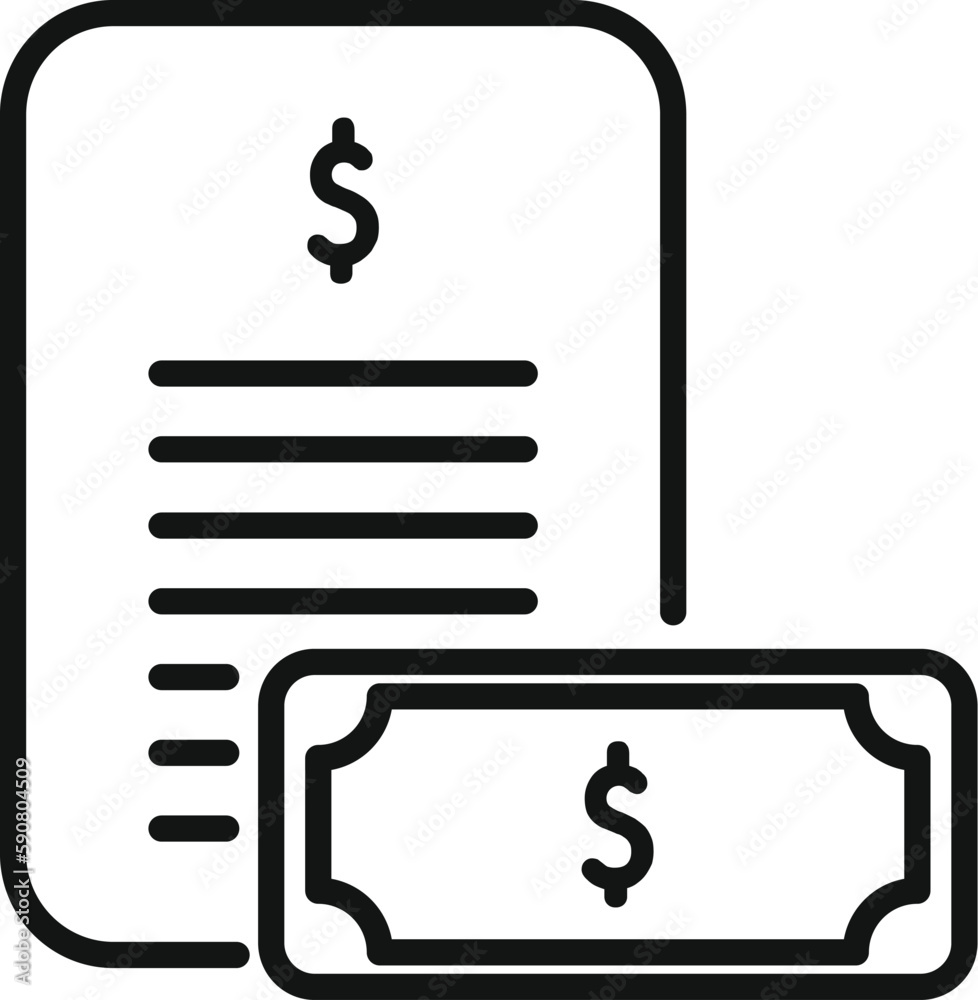 Capital paper icon outline vector. Money bank. Business pension Capital paper icon outline vector. Money bank. Business pension