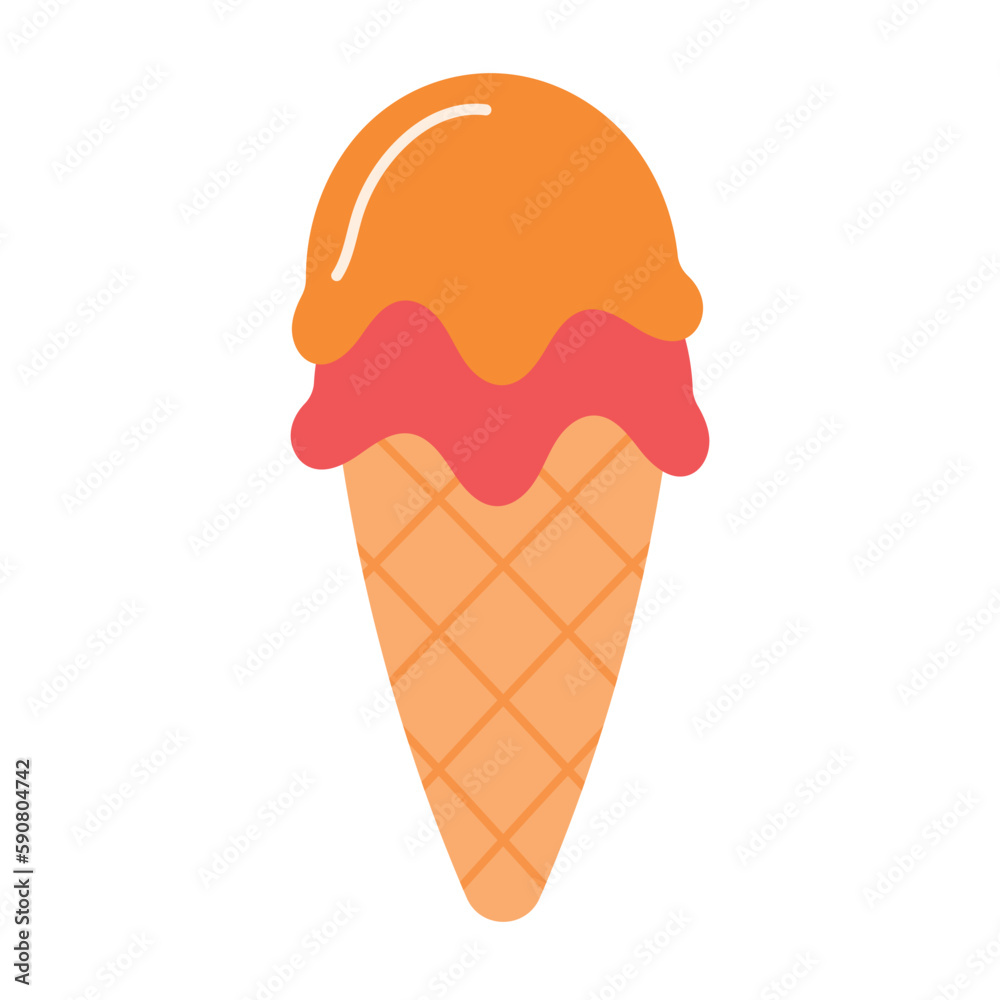 Handdrawn Cute Ice Cream Vector for Summer Doodle Isolated on White Background Handdrawn Cute Ice Cream Vector for Summer Doodle Isolated on White Background