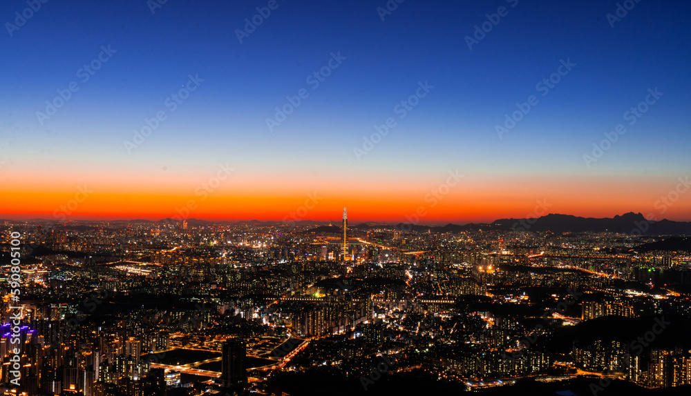봄날의 서울 야경