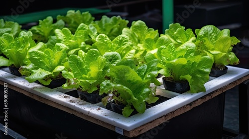 Fresh vegetable hydrophonic system. Generative AI