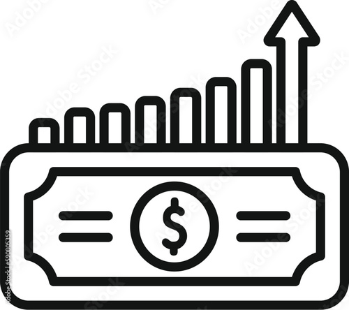Coin budget icon outline vector. Money bank. Capital financial