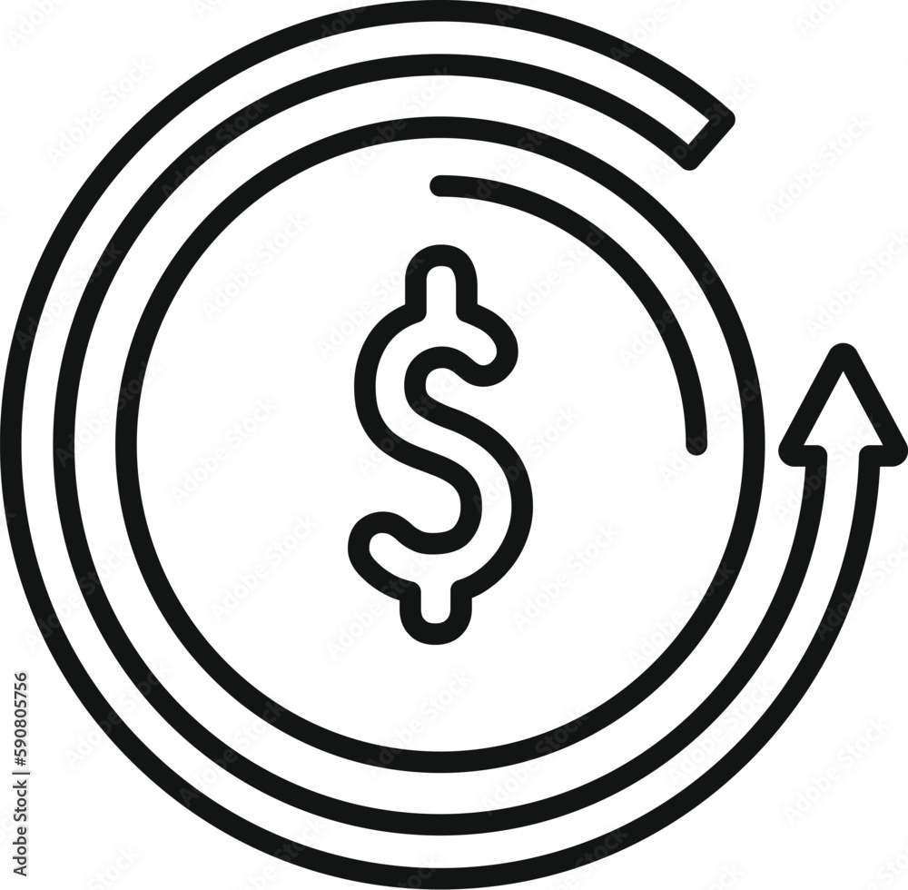 Convert money coin icon outline vector. Bank finance. Business reserve Convert money coin icon outline vector. Bank finance. Business reserve