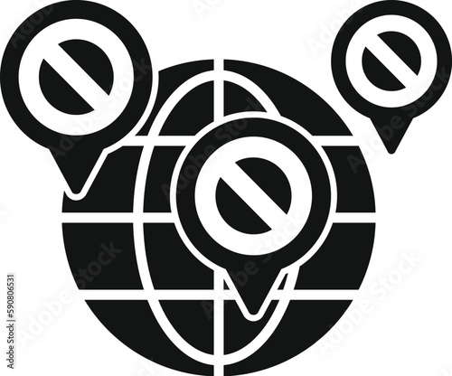 Global blacklist icon simple vector. User data. Digital internet