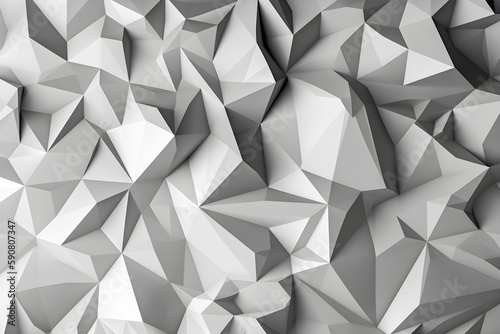 Design a sleek, modern geometric triangle pattern with abstract textures polygon in a gray and white color scheme.