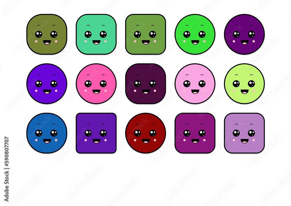 kawaii smiling 2d shape illustration anime kawaii smiling 2d shape illustration anime