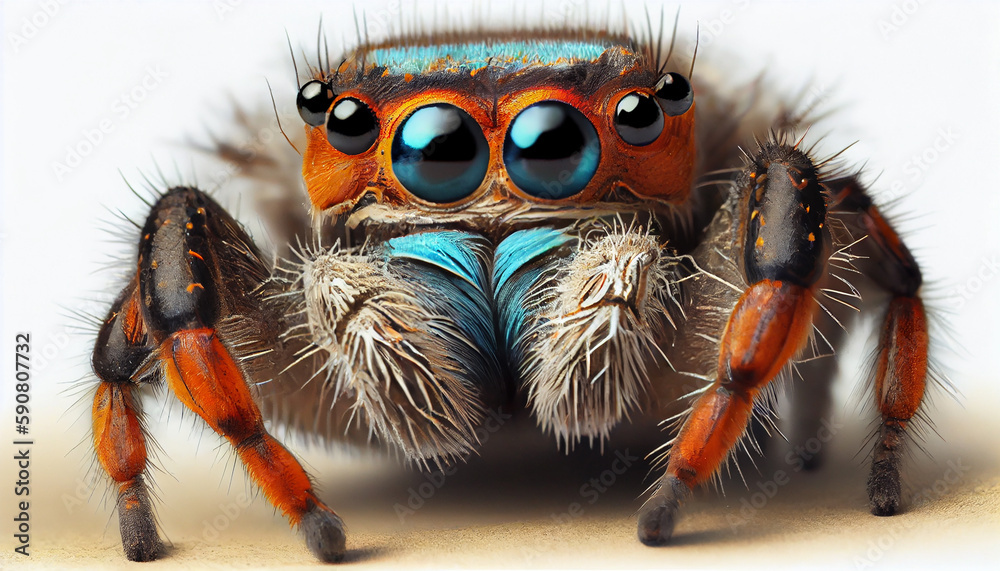 Spooky Tarantula, Dangerous Fang, Insect in Close up generated by AI Spooky Tarantula, Dangerous Fang, Insect in Close up generated by AI