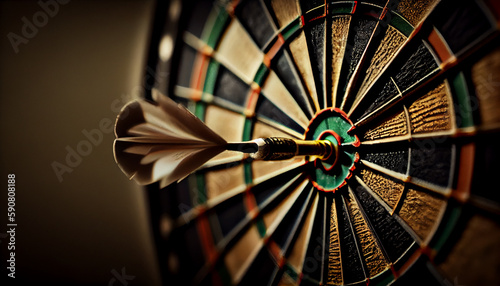 Aiming with skill, hitting bulls eye with determination generated by AI