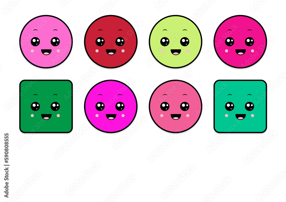 kawaii smiling 2d shape illustration anime kawaii smiling 2d shape illustration anime