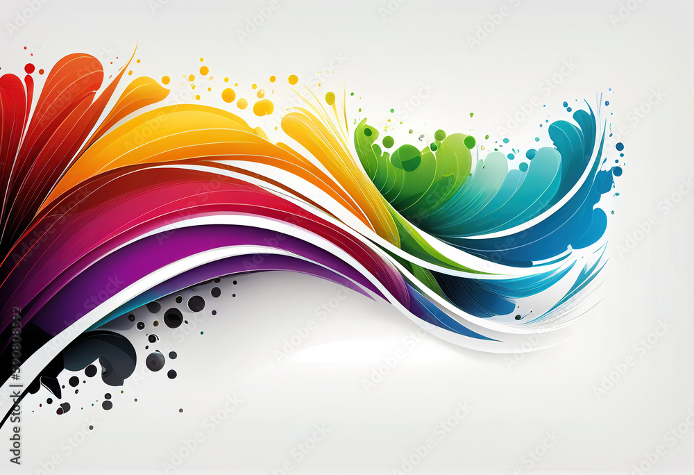 AI-generated image of colorful paint splatters AI-generated image of colorful paint splatters