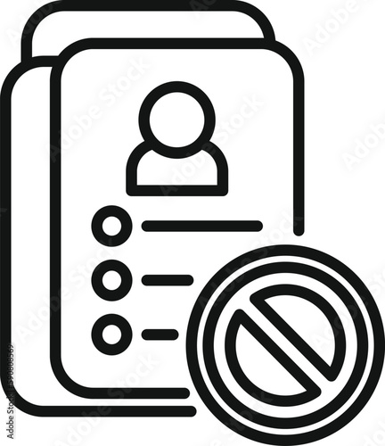 Data blacklist icon outline vector. Business user. Cyber trash