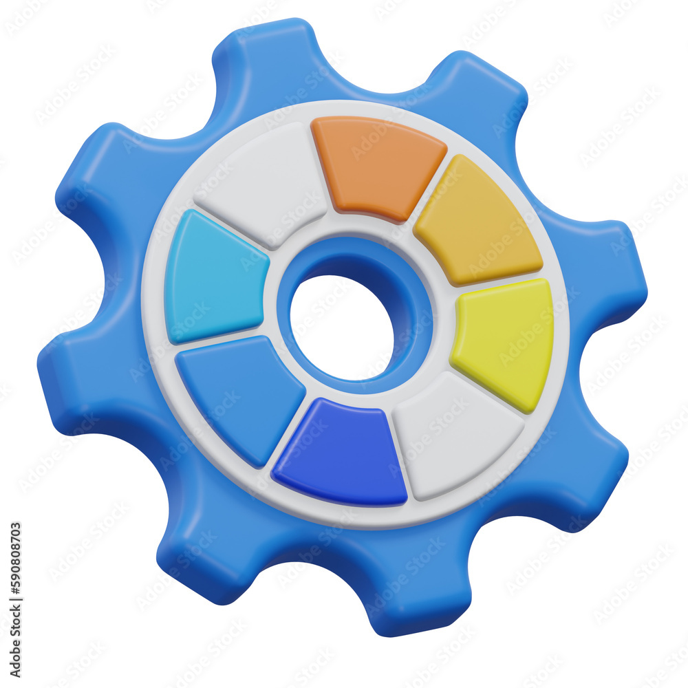 color setting 3d rendering icon illustration, transparent background, design and development color setting 3d rendering icon illustration, transparent background, design and development