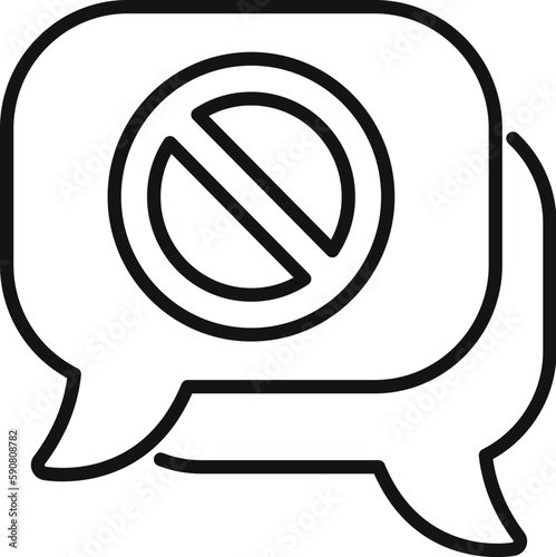 Chat blacklist icon outline vector. User data. Virus expel