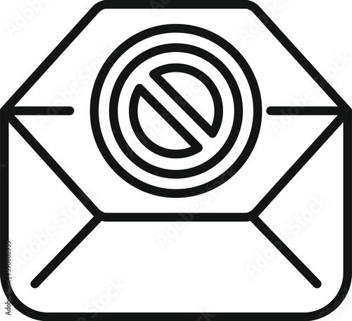 Mail blacklist icon outline vector. User website. Data cyber