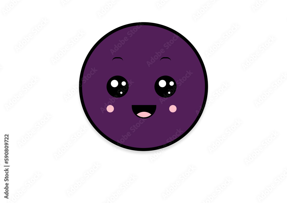 Fototapeta premium kawaii smiling 2d shape illustration anime