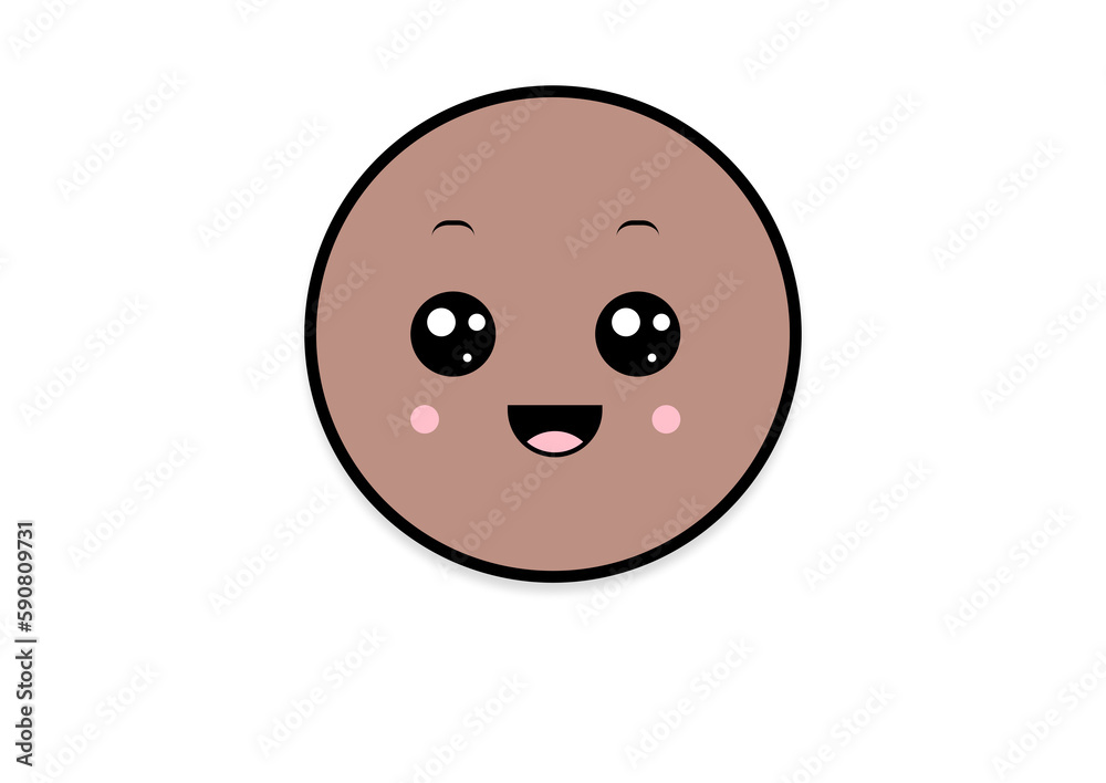 Fototapeta premium kawaii smiling 2d shape illustration anime