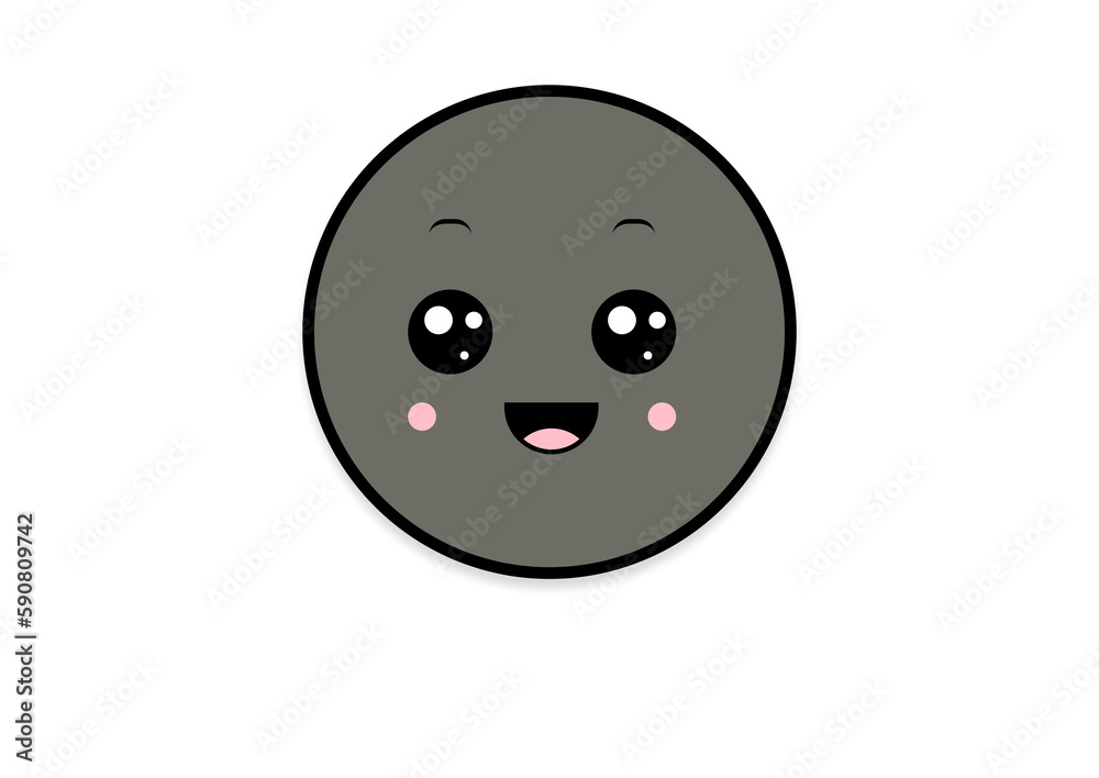 Fototapeta premium kawaii smiling 2d shape illustration anime