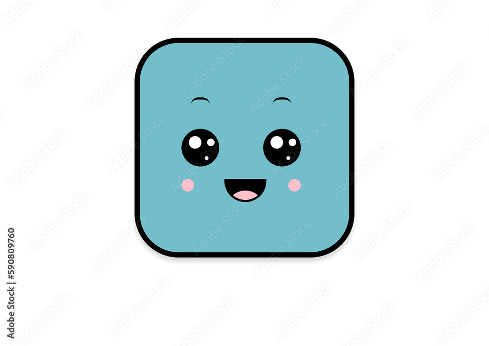 kawaii smiling 2d shape illustration anime kawaii smiling 2d shape illustration anime